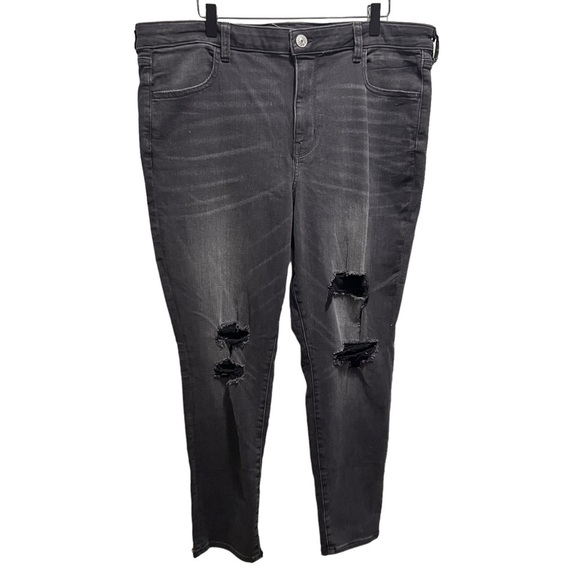 American Eagle Outfitters Black Distressed Jeggings Size 20 - Picture 1 of 9